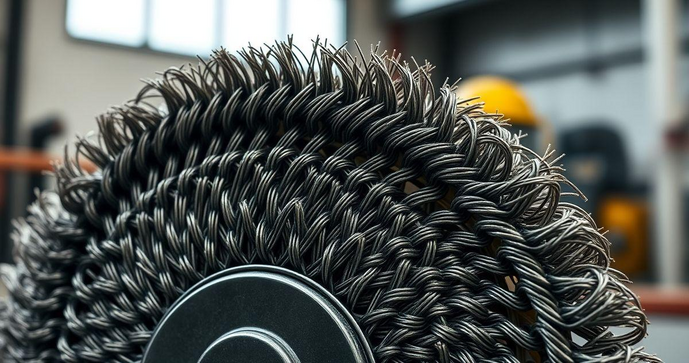 Escova industrial circular de aço trançado como solução eficiente para limpeza